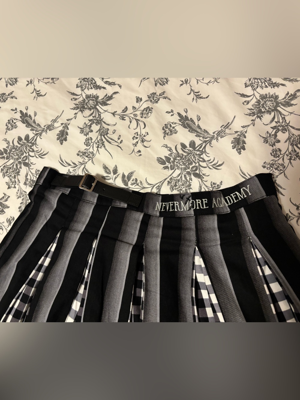 Hot Topic Wednesday Gingham Pleated Midi Skirt - Picture 2 of 3